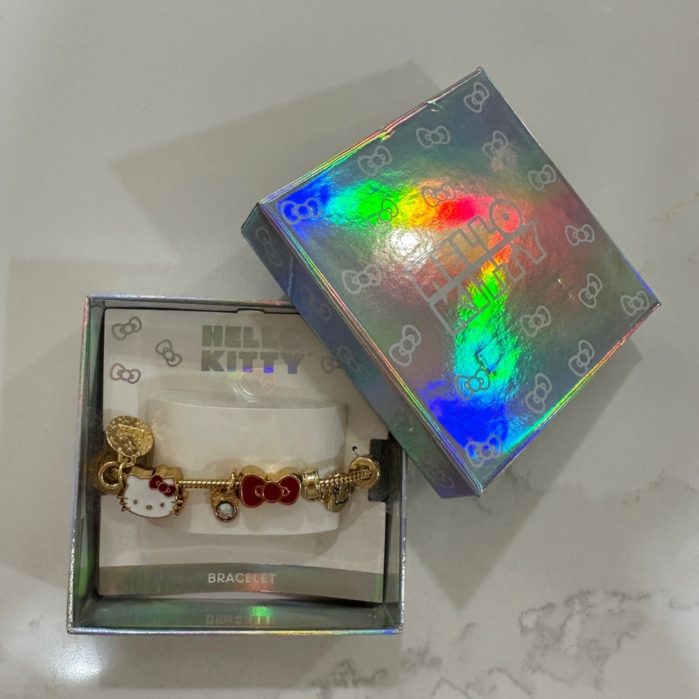 Hello Kitty Gold Tone Charm Bracelet | Brand New in Box